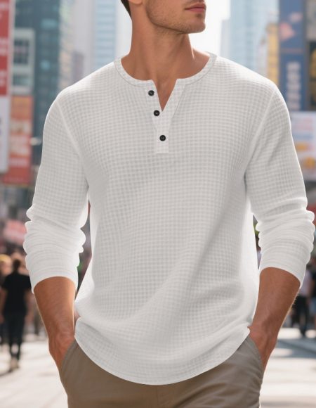 Henry Long Sleeve Retro Bottoming T-shirt