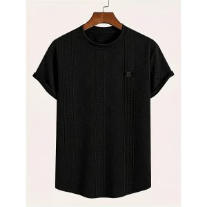 Geometric Embroidery Casual Short Sleeve