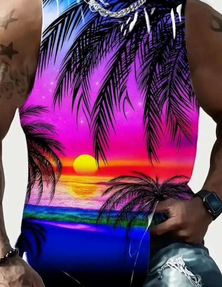 Full Printed Vest Made Of Polyester Material