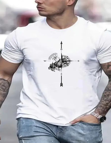 Men's Fashion Leisure Commute All-matching Round Neck Short Sleeve T-shirt